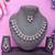 Pink rhodium premium designer american diamond and stone work necklace set