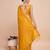 yellow copper zari work silk blend saree with blouse