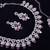 Pink rhodium premium designer american diamond and stone work necklace set