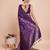 purple copper zari work silk blend saree with blouse