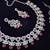 Red rhodium premium designer american diamond and stone work necklace set