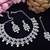 White rhodium premium designer american diamond and stone work necklace set
