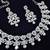 White rhodium premium designer american diamond and stone work necklace set