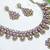 Purple yellow gold premium designer american diamond and stone work necklace set