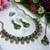 Green yellow gold premium designer american diamond and stone work necklace set