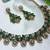 Green yellow gold premium designer american diamond and stone work necklace set