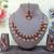 Maroon yellow gold premium designer american diamond and stone work necklace set