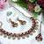 Maroon yellow gold premium designer american diamond and stone work necklace set