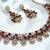 Maroon yellow gold premium designer american diamond and stone work necklace set