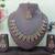 Green yellow gold premium designer american diamond and stone work necklace set