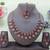 Purple yellow gold premium designer american diamond and stone work necklace set