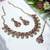 Purple yellow gold premium designer american diamond and stone work necklace set