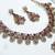 Purple yellow gold premium designer american diamond and stone work necklace set