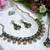 Blue yellow gold premium designer american diamond and stone work necklace set