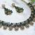 Blue yellow gold premium designer american diamond and stone work necklace set