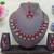 Pink yellow gold premium designer american diamond and stone work necklace set