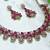 Pink yellow gold premium designer american diamond and stone work necklace set