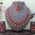 Red yellow gold premium designer american diamond and stone work necklace set