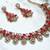 Red yellow gold premium designer american diamond and stone work necklace set