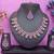 Purple rose gold premium designer american diamond and stone work necklace set