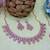 Purple rose gold premium designer american diamond and stone work necklace set