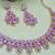 Purple rose gold premium designer american diamond and stone work necklace set