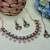 Green rose gold premium designer american diamond and stone work necklace set