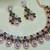 Green rose gold premium designer american diamond and stone work necklace set