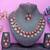Maroon rose gold premium designer american diamond and stone work necklace set