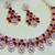 Maroon rose gold premium designer american diamond and stone work necklace set