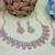 Green rose gold premium designer american diamond and stone work necklace set