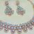 Green rose gold premium designer american diamond and stone work necklace set
