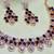 Blue rose gold premium designer american diamond and stone work necklace set