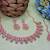 Pink rose gold premium designer american diamond and stone work necklace set