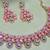 Pink rose gold premium designer american diamond and stone work necklace set