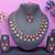 Purple rose gold premium designer american diamond and stone work necklace set