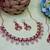 Purple rose gold premium designer american diamond and stone work necklace set