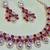 Purple rose gold premium designer american diamond and stone work necklace set