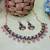 Blue rose gold premium designer american diamond and stone work necklace set
