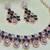 Blue rose gold premium designer american diamond and stone work necklace set