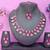 Pink rose gold premium designer american diamond and stone work necklace set