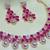 Pink rose gold premium designer american diamond and stone work necklace set