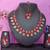 Red rose gold premium designer american diamond and stone work necklace set