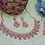 White rose gold premium designer american diamond and stone work necklace set