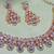 White rose gold premium designer american diamond and stone work necklace set