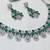 Green rhodium premium designer american diamond and stone work necklace set