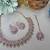 Purple yellow gold premium designer american diamond and stone work necklace set