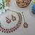 Maroon yellow gold premium designer american diamond and stone work necklace set