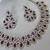 Blue yellow gold premium designer american diamond and stone work necklace set