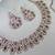 Purple yellow gold premium designer american diamond and stone work necklace set